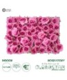 GloboStar® Artificial Garden ROSES STORY 20357 Τεχνητό Διακοσμητικό Πάνελ Λουλουδιών - Κάθετος Κήπος σύνθεση Βυσσινί Τριαντάφυλλα Μ40 x Π60 x Υ15cm